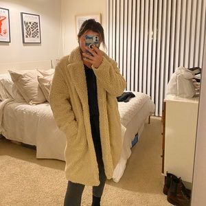 Long creme Teddy bear Jacket